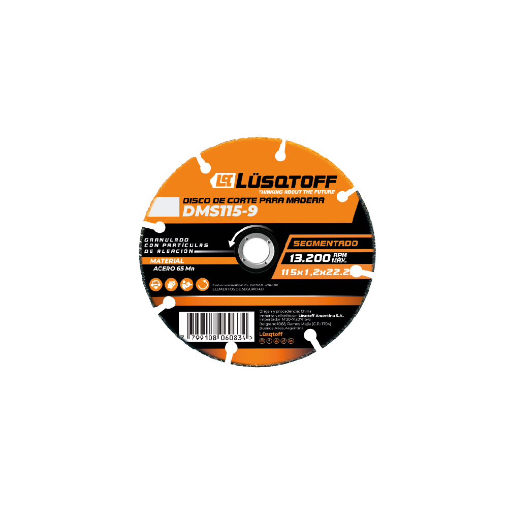 DISCO DE CORTE PARA MADERA - LUSQTOFF