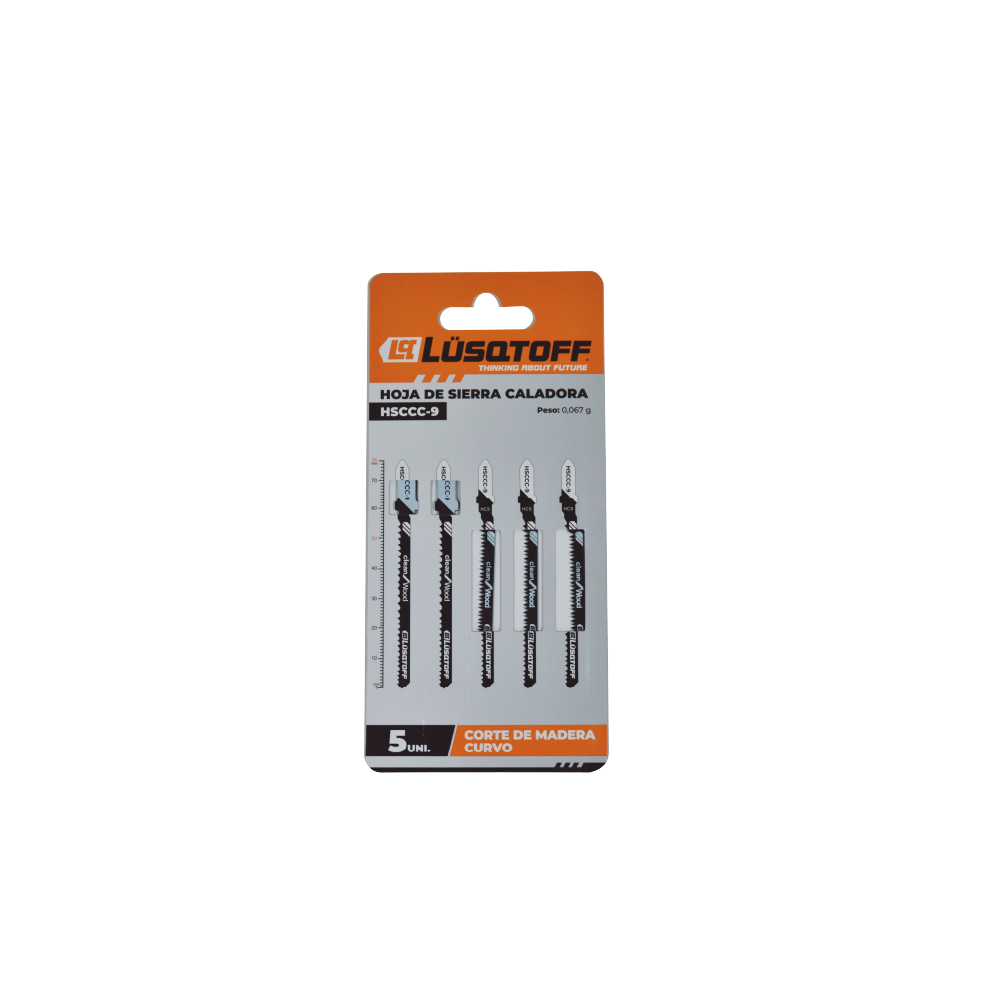 HOJA DE SIERRA CALADORA X PACK DE 5 UNIDADES CORTE DE MADERA PARA CORTES CURVOS - LUSQTOFF