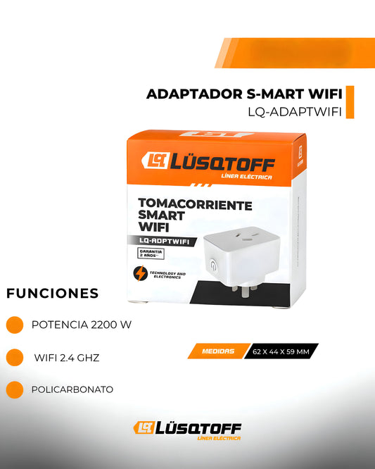 TOMACORRIENTE ADAPTADOR SMART WIFI - LUSQTOFF