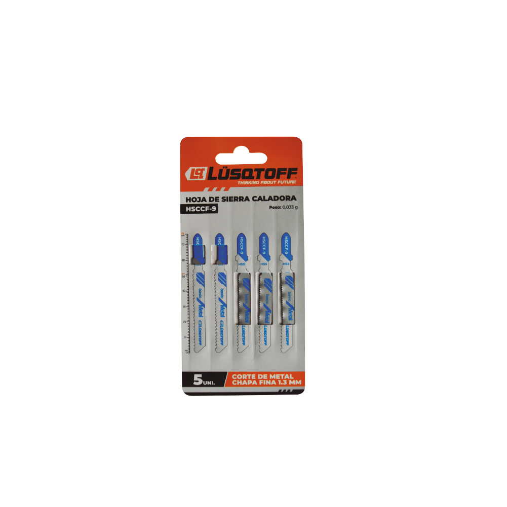 HOJA DE SIERRA CALADORA X PACK DE 5 UNIDADES CORTE DE METAL CHAPA FINA HASTA 1,3MM - LUSQTOFF