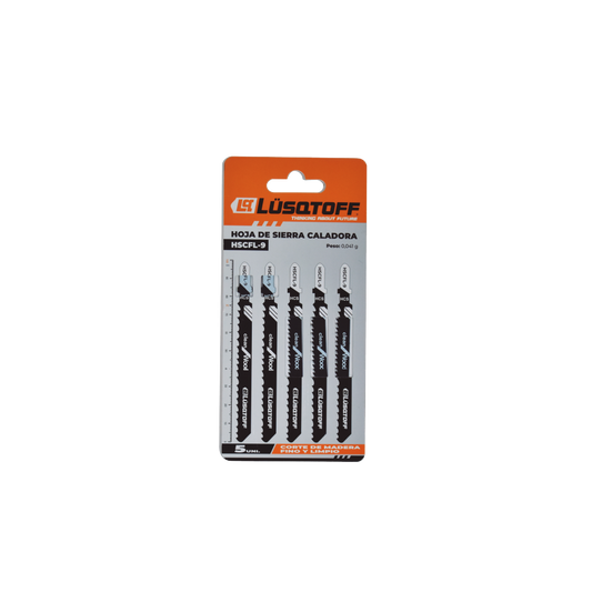 HOJA DE SIERRA CALADORA X PACK DE 5 UNIDADES CORTE MADERA CORTE FINO Y LIMPIO - LUSQTOFF