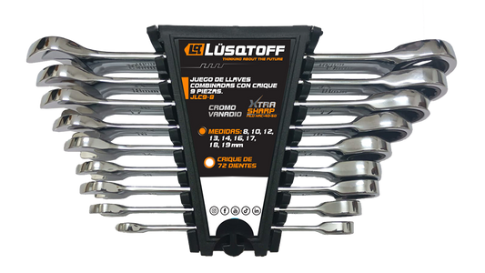 JUEGO DE LLAVES COMBINADAS CON CRIQUE – 9 PZAS - LUSQTOFF