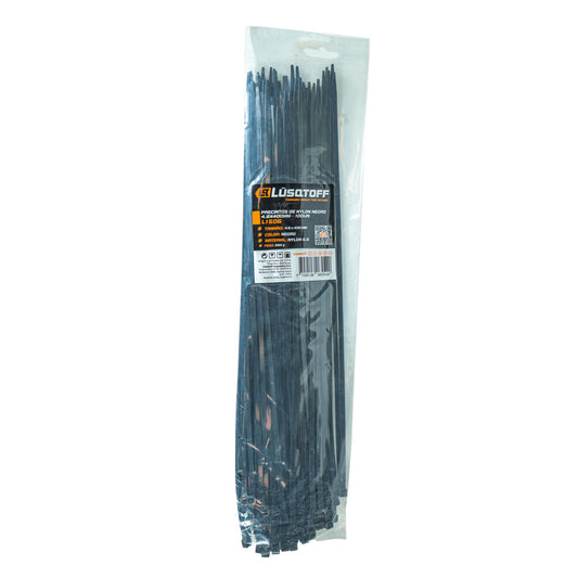 PRECINTOS DE NYLON NEGRO 4,8X400MM - 100 UN - LUSQTOFF