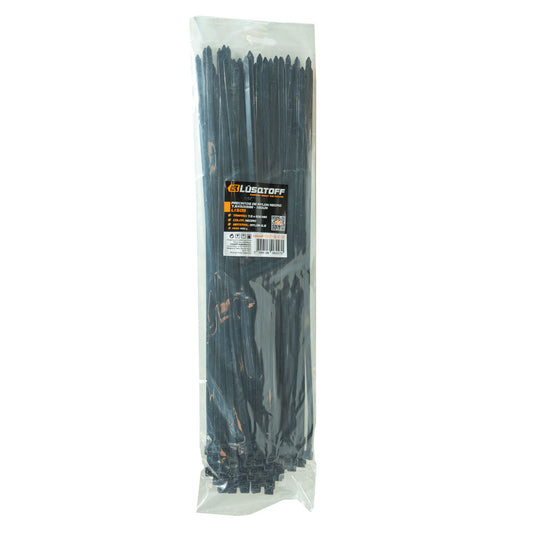 PRECINTOS DE NYLON NEGRO 7,5X500MM - 100 UN - LUSQTOFF