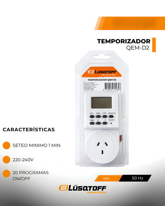TEMPORIZADOR DIGITAL 8 BOTONES - LUSQTOFF